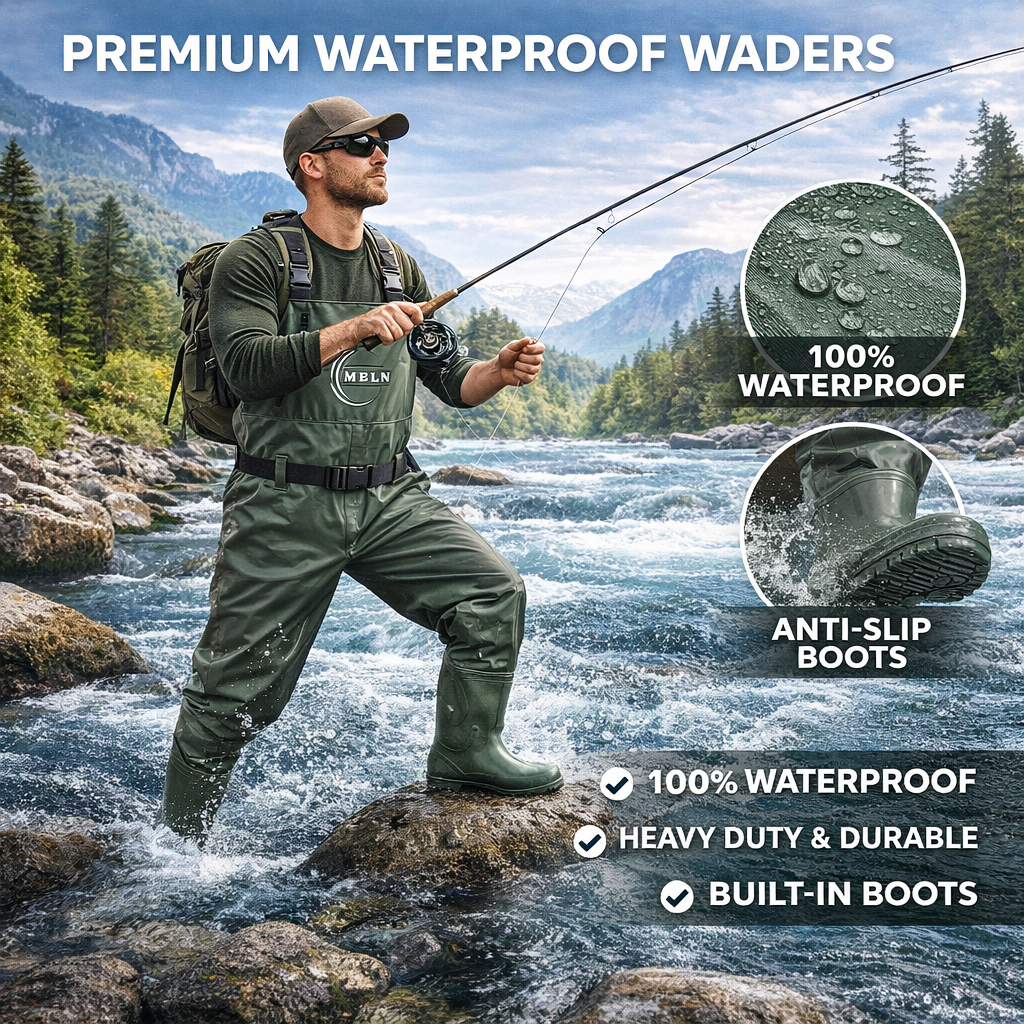 Fishing Waders Breathable - MBLN Fishing Chest Waders with Boots,