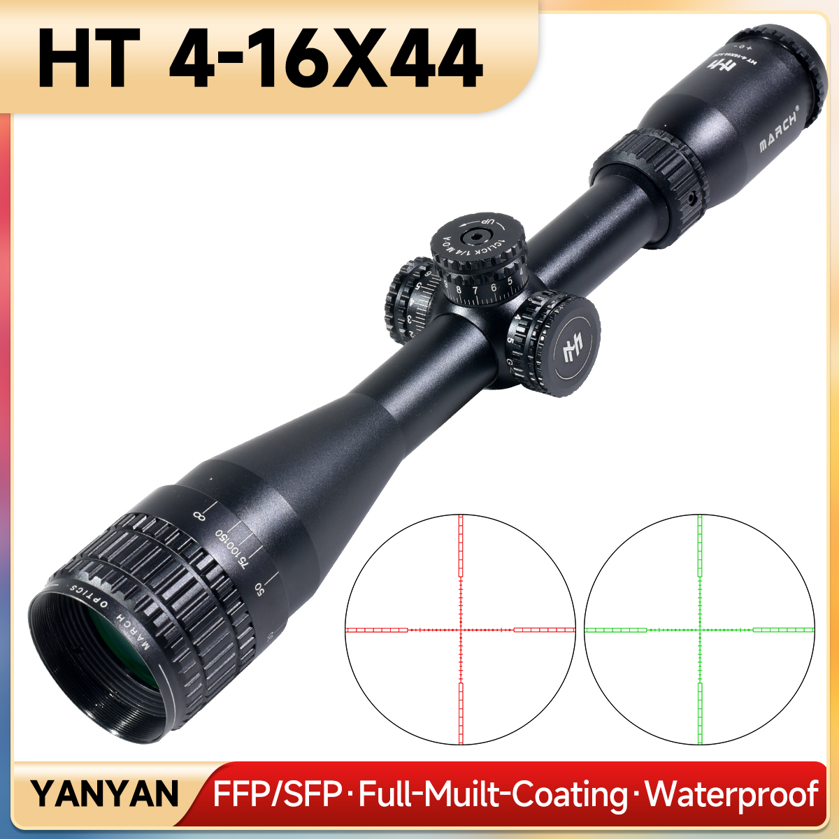 Outdoor Hunting Range - MARCH HT 4-16X44AOE Tactical Scope Reticle