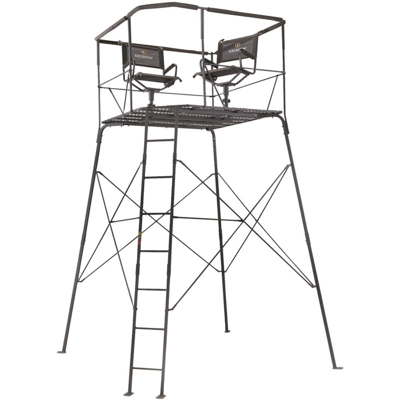 Tree Stand Ladder - Bolderton 12’ 2-Man Quad Pod; Tower