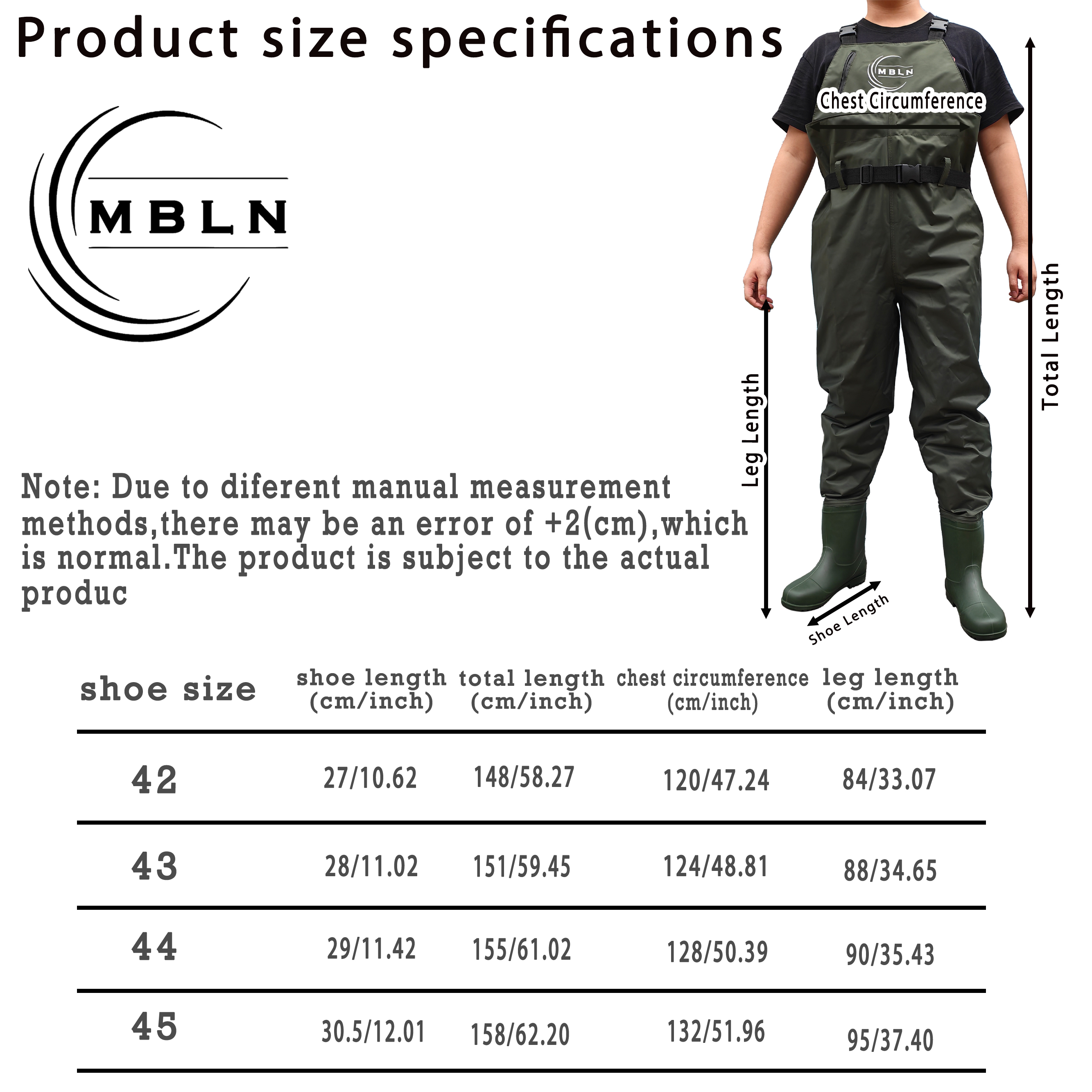 MBLN Fishing Chest Waders with – Fishing Waders Breathable Bewertung und Preis