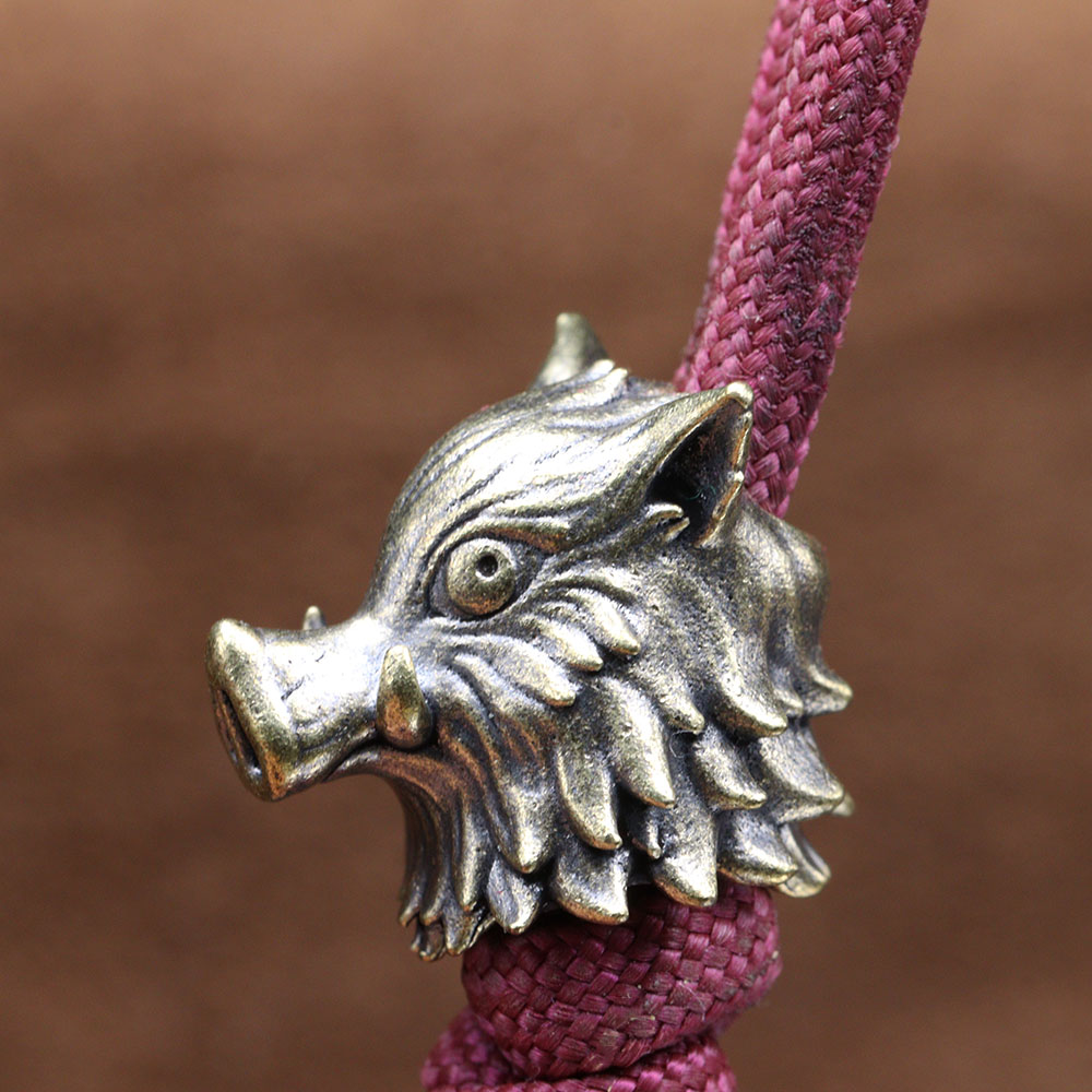 Cute Boar Head Brass Knife Bea – Paracord Survival Bracelet Bewertung und Preis