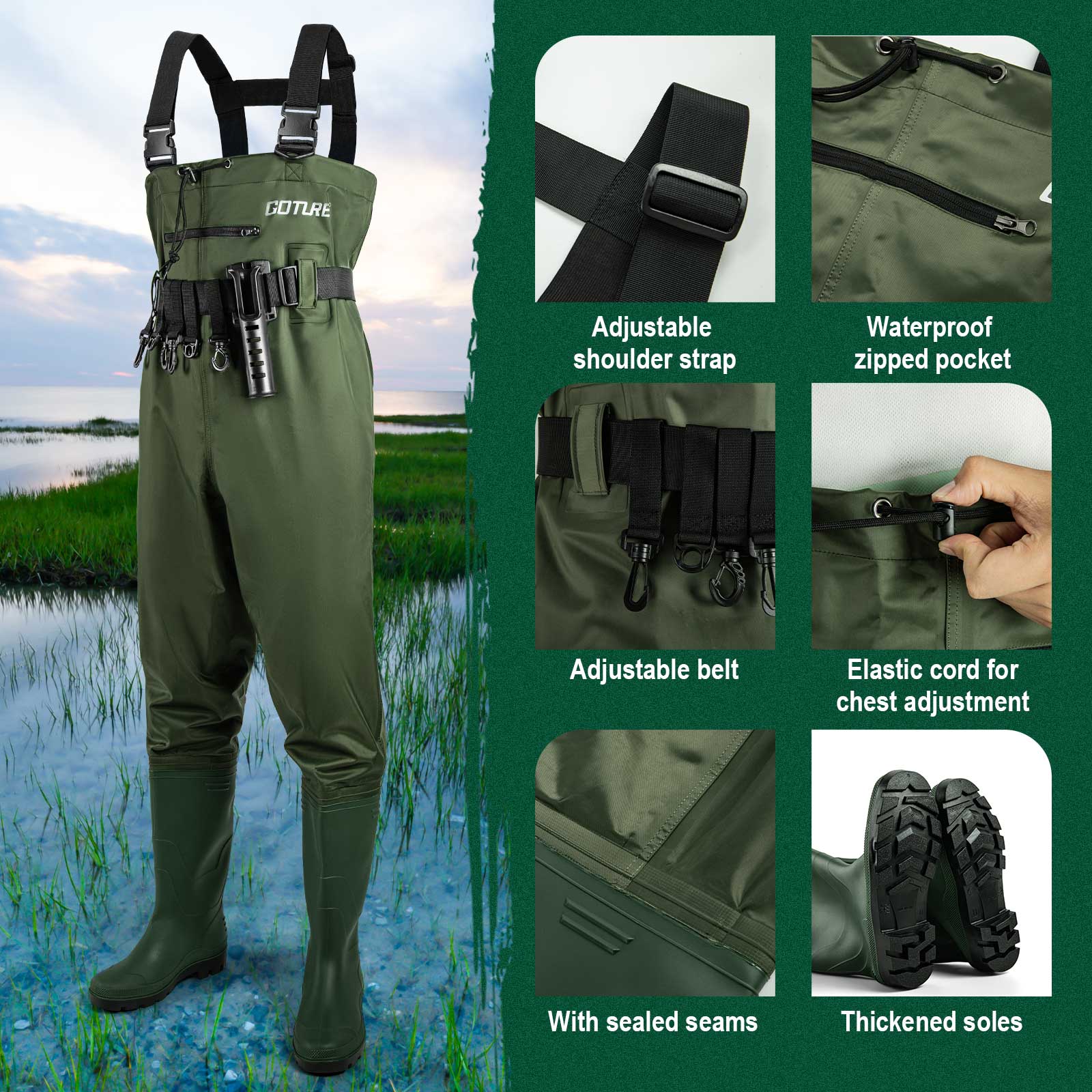 Goture outdoor Waterproof Boot – Fishing Waders Breathable Bewertung und Preis