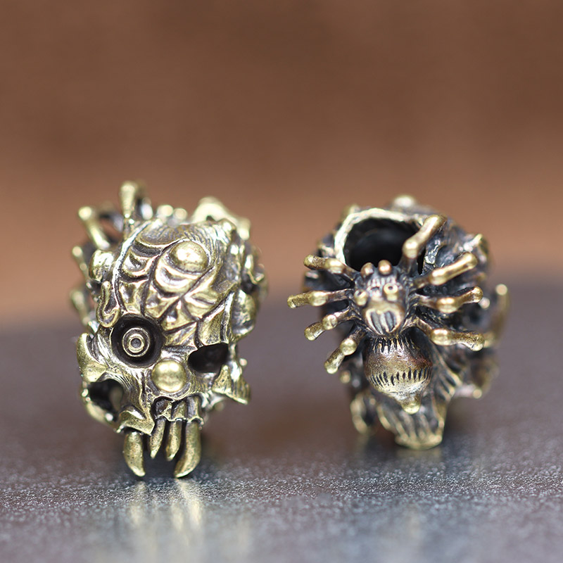 Spider Skull Head Brass Knife  – Paracord Survival Bracelet Bewertung und Preis