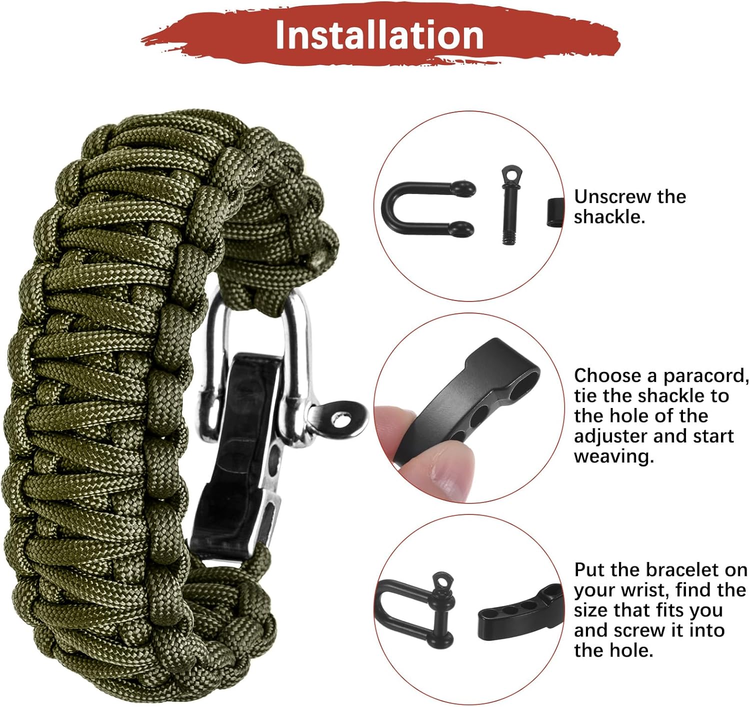 4/10Pcs Paracord Bracelet Buck – Paracord Survival Bracelet Bewertung und Preis